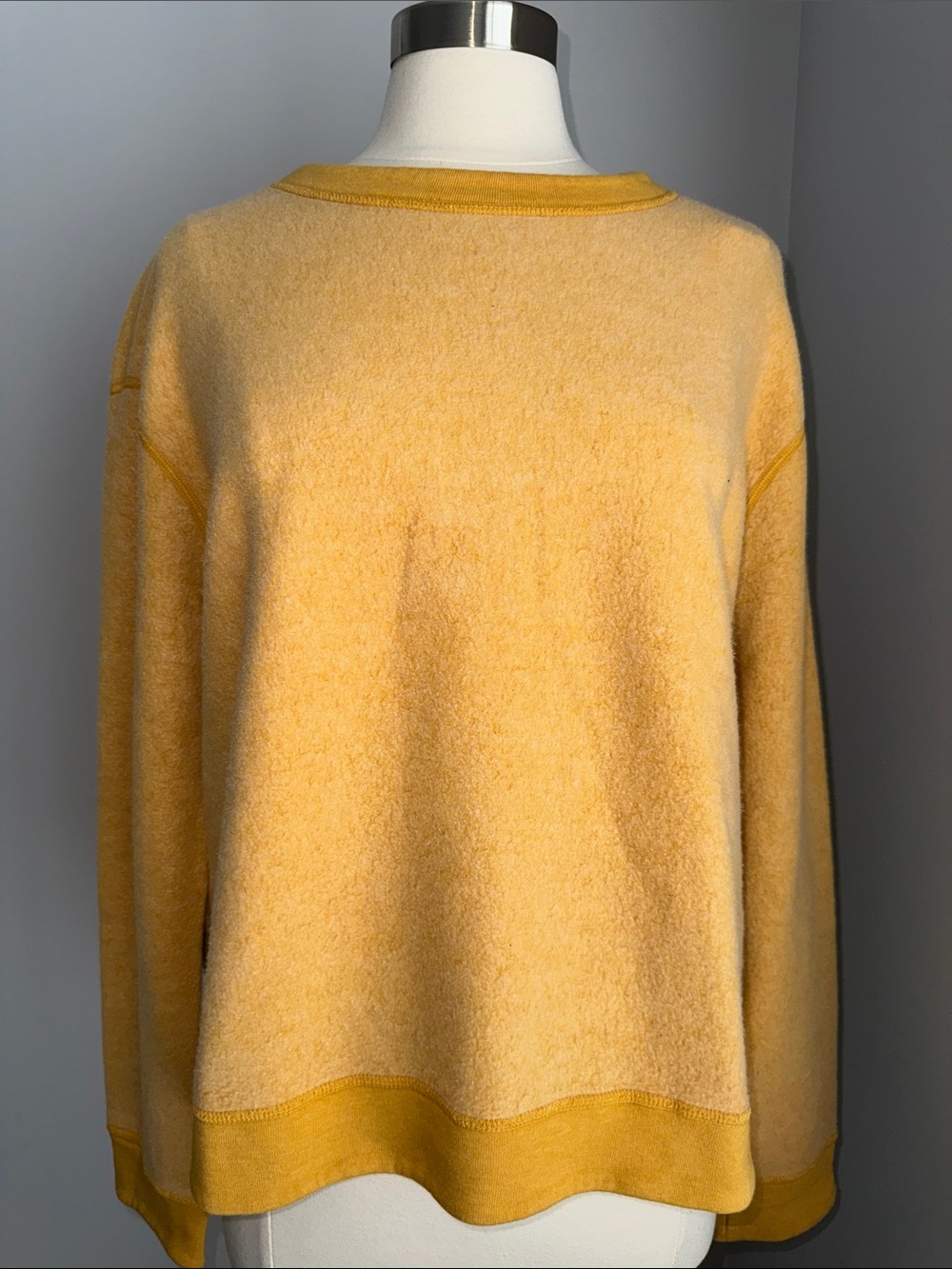 Michael Stars NWT Women's Fleece Crewneck Sweatershirt - Ochre, Size L